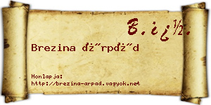 Brezina Árpád névjegykártya