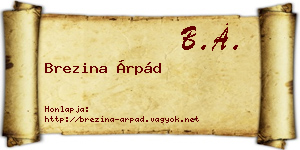 Brezina Árpád névjegykártya